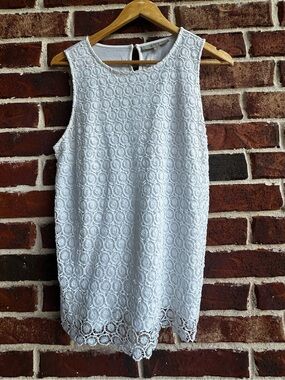 LOFT White Lace Overlay Shell Top